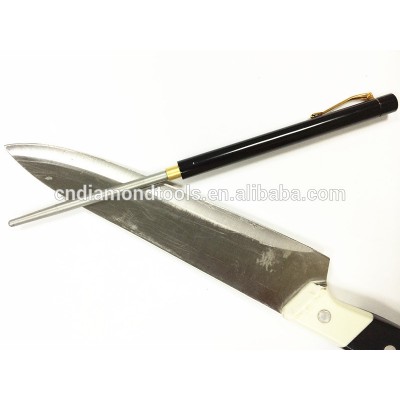 Pen style electroplated diamon sharpener for knives