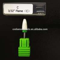 C(Coarse) Flame Head ceramic nail drill bits HXTC03 Green Color