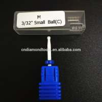 White Ceramic Nail Drill Bits - Small Ball Bit Type(Blue color)